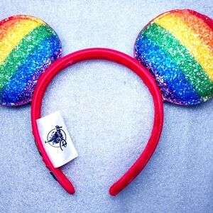Disney Parks 2020 Rainbow Glitter Mickey Mouse Ears Headband